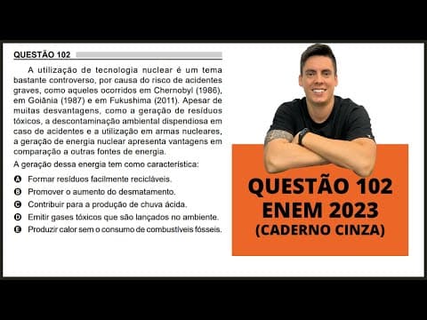 Thumbnail da aula: BIOLOGIA ENEM 2023! "A utilização de tecnologia nuclear é um tema..."