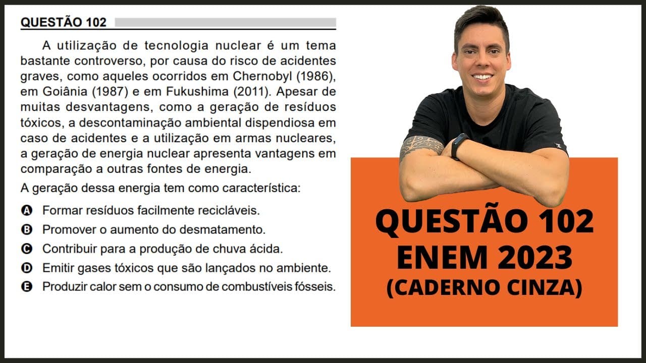 Thumbnail: BIOLOGIA ENEM 2023! "A utilização de tecnologia nuclear é um tema..."