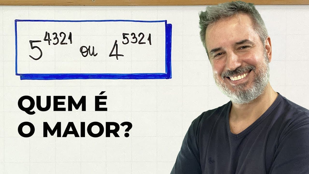 Thumbnail: Quem é o maior: 5⁴³²¹ ou 4⁵³²¹ ? (5^4321 ou 4^5321) [Horizontal]