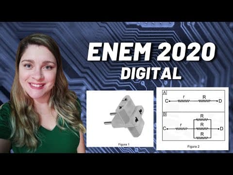 Thumbnail da aula: Enem 2020 digital | Eletrodinâmica | " O adaptador de tomada tipo T (Figura 1) é um acessório ...