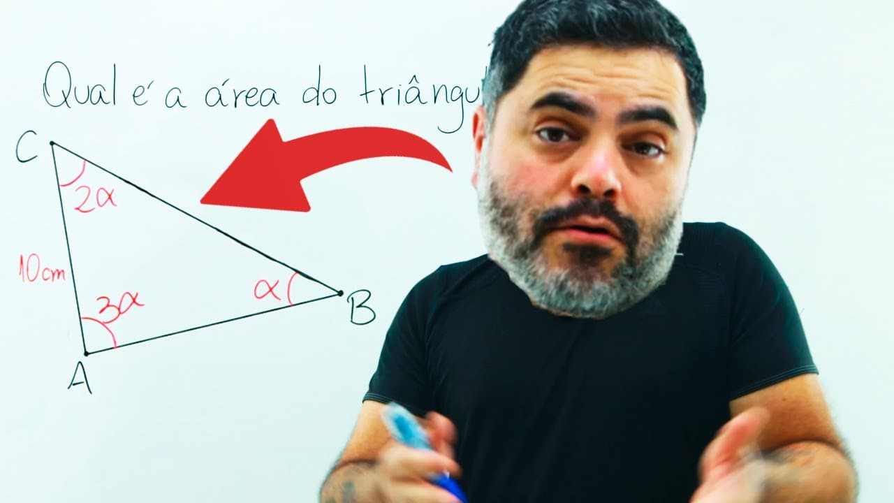 Thumbnail: Qual é a ÁREA DO TRIÂNGULO EGÍPCIO com Ângulos α, 2α e 3α? Você consegue resolver?
