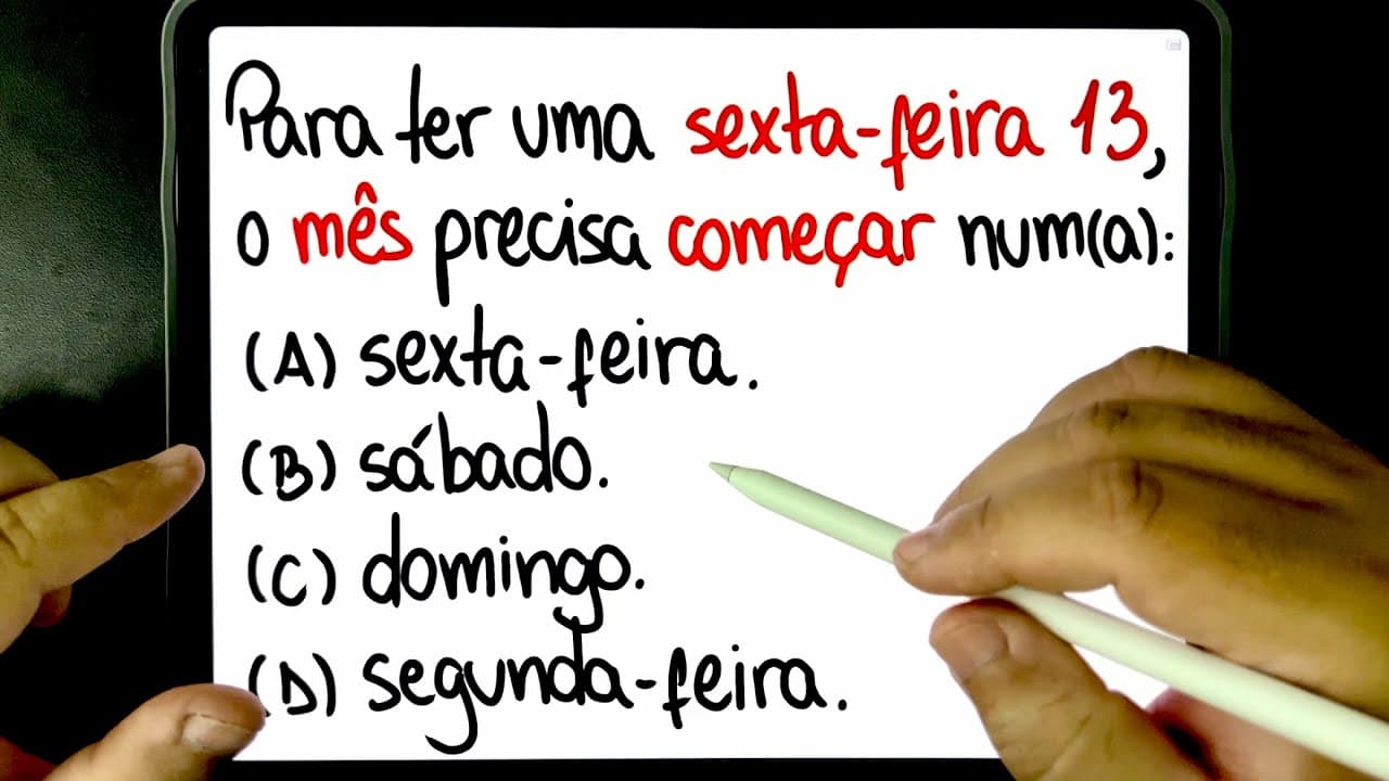 Thumbnail: 🔥 RACIOCÍNIO LÓGICO DA SEXTA-FEIRA 13 e também do MÊS SATISFATÓRIO! 😱 Você consegue resolver?