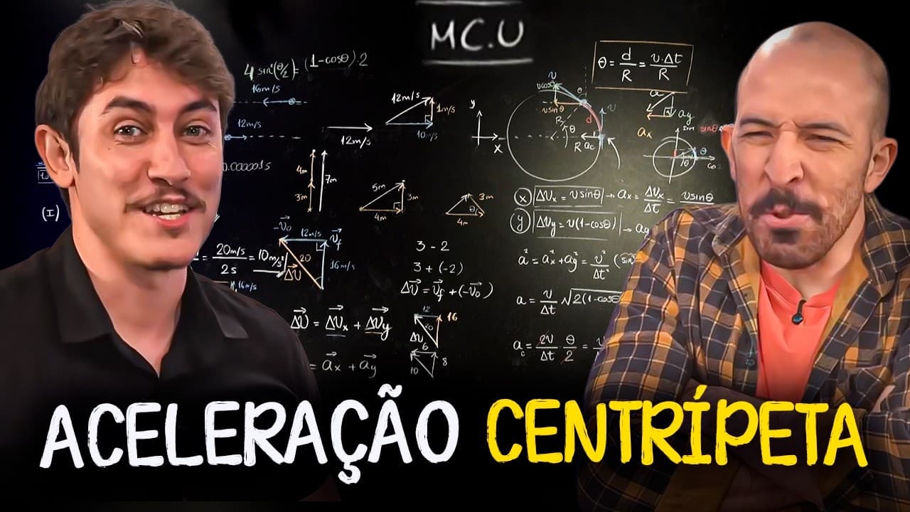 Thumbnail: Uma conversa profunda sobre o conceito de aceleração centrípeta.