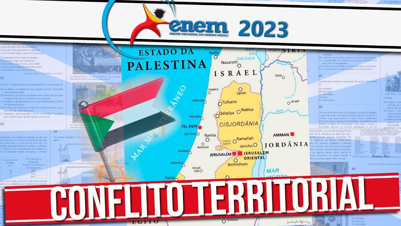 Thumbnail: A GUERRA ENTRE ISRAEL E PALESTINA É TERRITORIAL   ENEM 2023