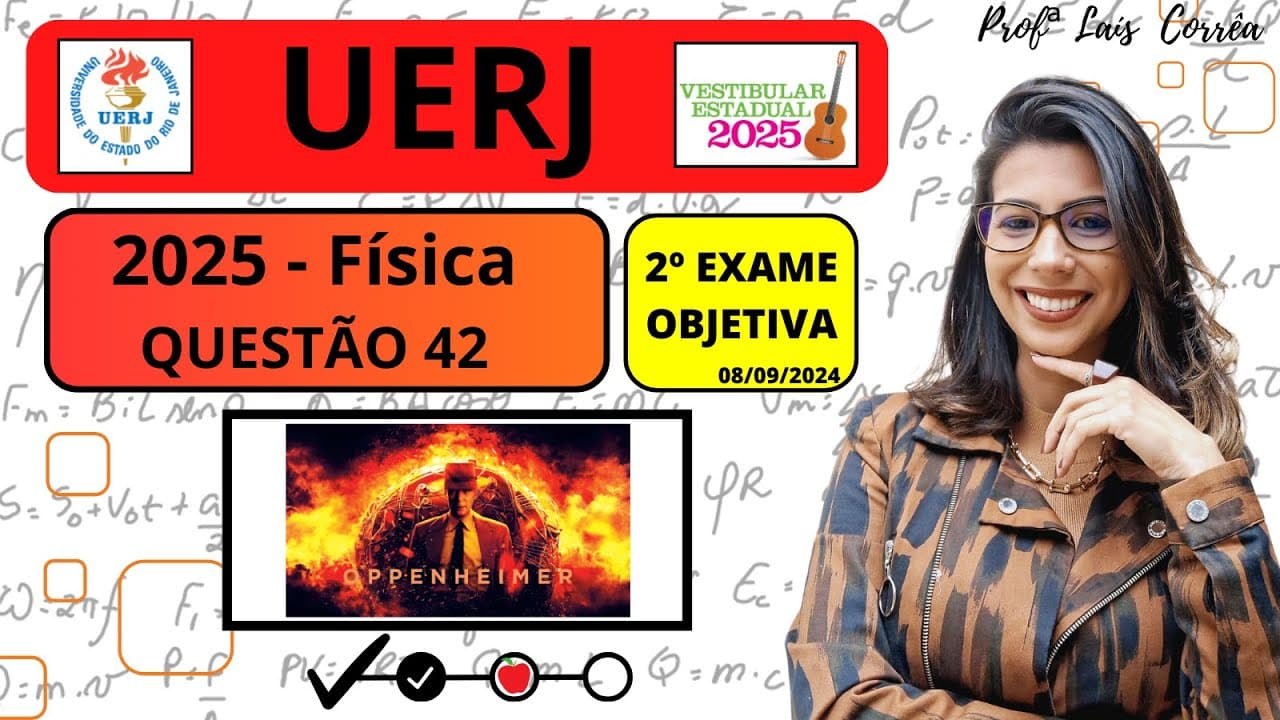 Thumbnail: 🔴 FÍSICA/ UERJ 2025 / QUESTÃO 42/ 2º  EXAME/Considere que toda a energia liberada em um intervalo...