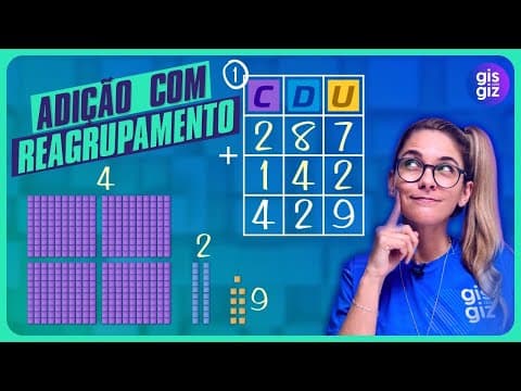 Thumbnail da aula: ADIÇÃO COM RESERVA/REAGRUPAMENOTO MATERIAL DOURADO