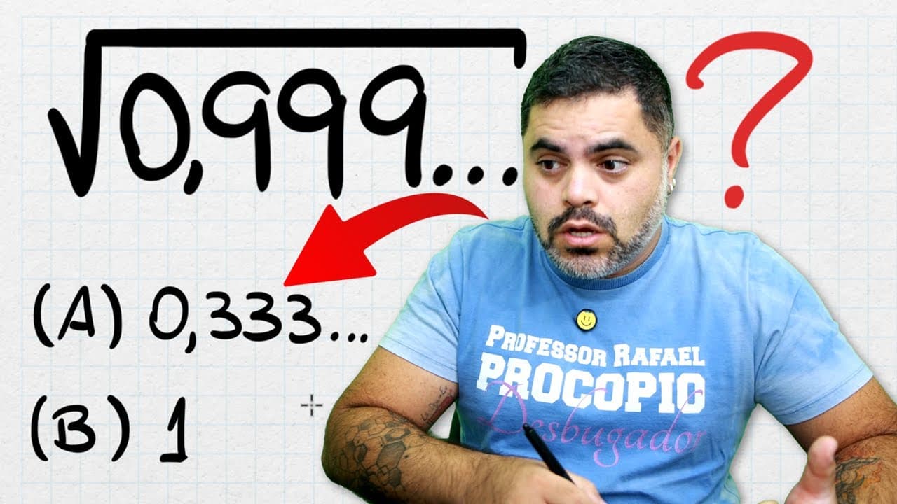 Thumbnail: 🤯 RAIZ QUADRADA de 0,999... = ??? Você consegue calcular RAIZ QUADRADA DE UMA DÍZIMA PERIÓDICA?