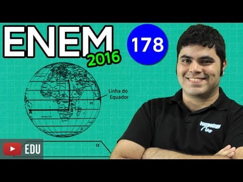 Thumbnail da aula: ENEM 2016 Matemática #43 - Projeção Ortogonal no Planeta Terra (questão bugante)