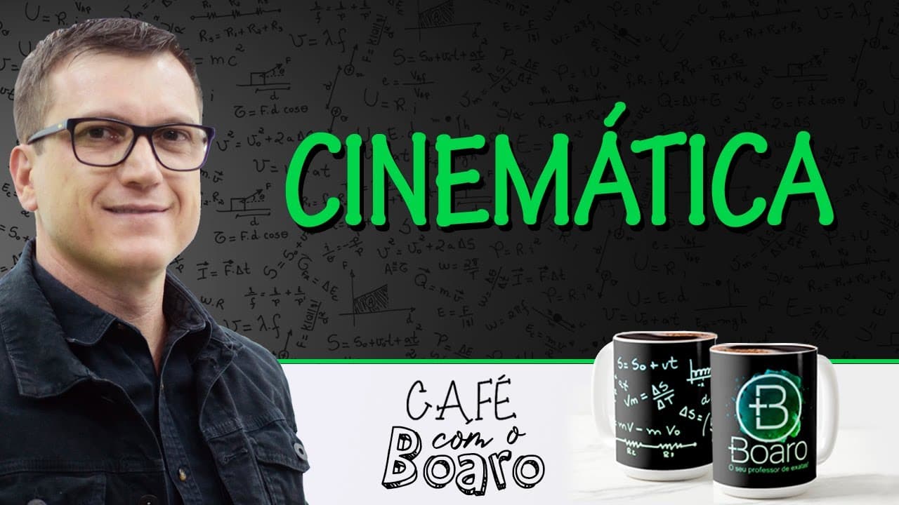 Thumbnail: CINEMÁTICA - EXERCÍCIOS PARA REVISÃO DE FÍSICA - Café com o Professor Boaro.