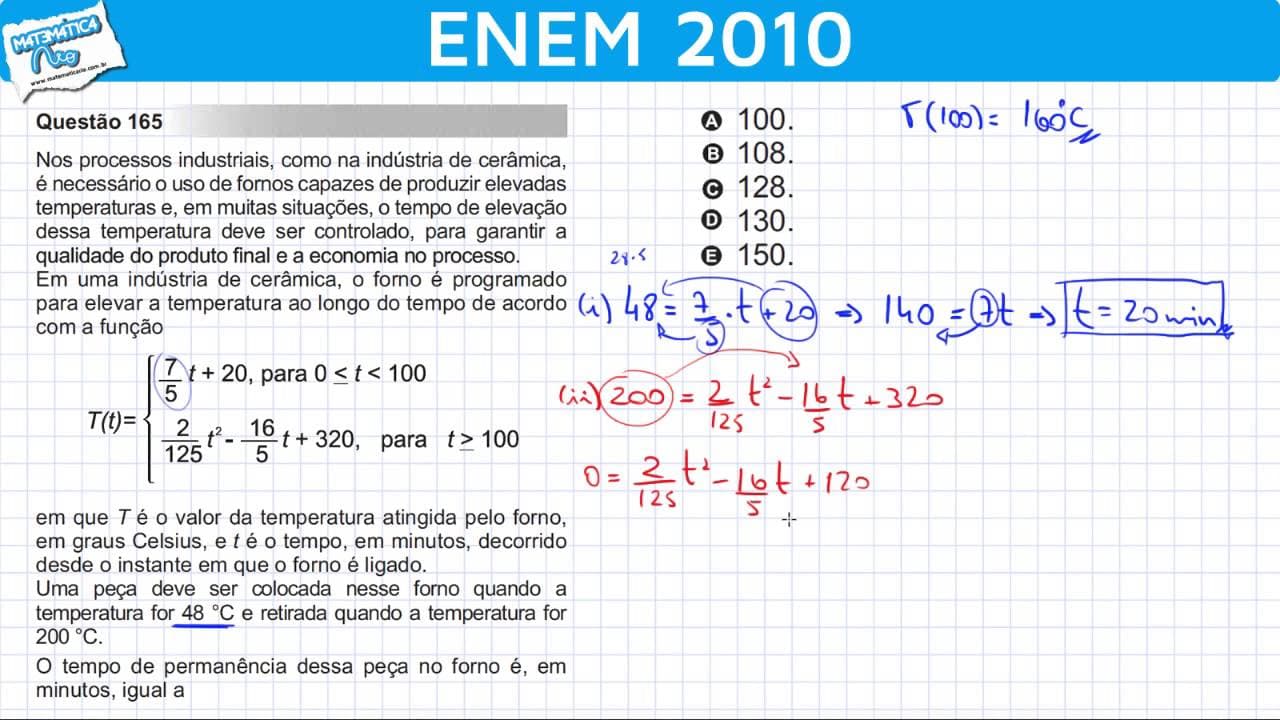 Thumbnail: ENEM 2010 Matemática #30 - Função Afim e Função Quadrática