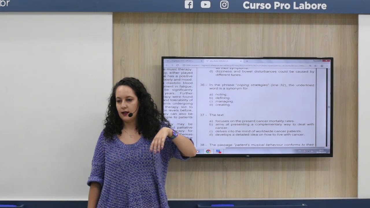 Thumbnail: AFA 2019 | Correção da Prova de Inglês | Profa. Marina Rodrigues