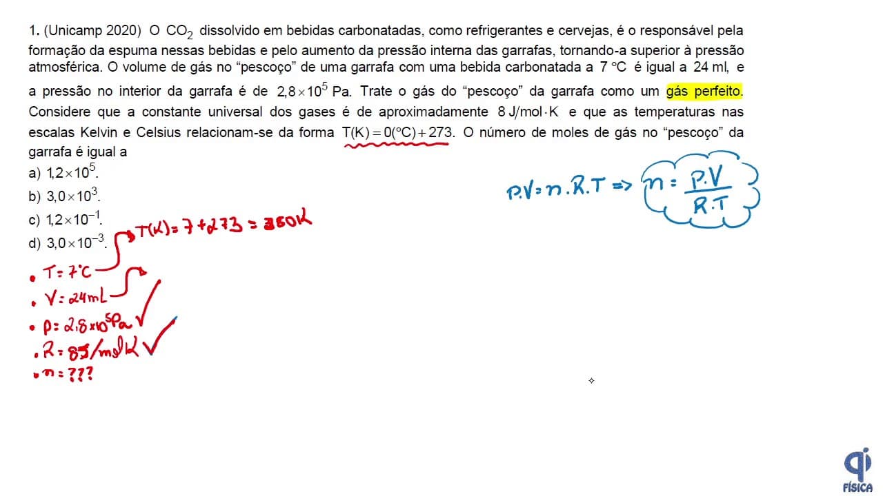 Thumbnail: UNICAMP 2020 Física ex01