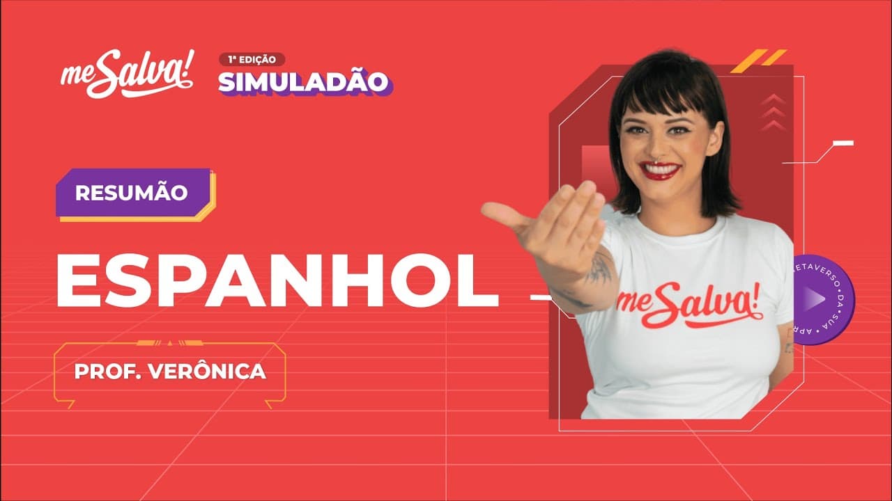 Thumbnail: Resumão de Espanhol | Língua Estrangeira Espanhol | 1º Simuladão ENEM 2022 Me Salva!