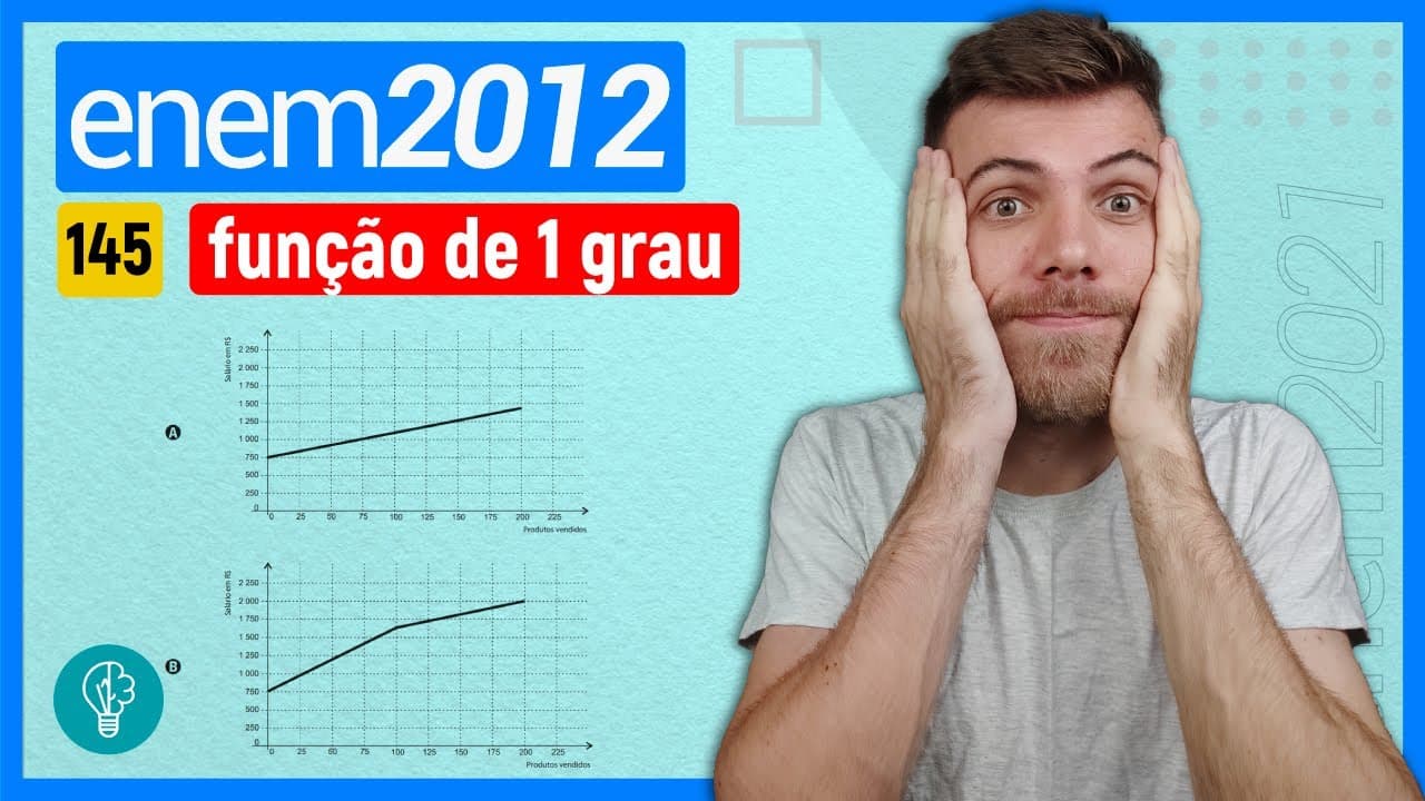 Thumbnail: 🛑145 Enem 2012 - FUNÇÃO DE 1º GRAU - Certo vendedor tem seu salário mensal calculado da seguinte