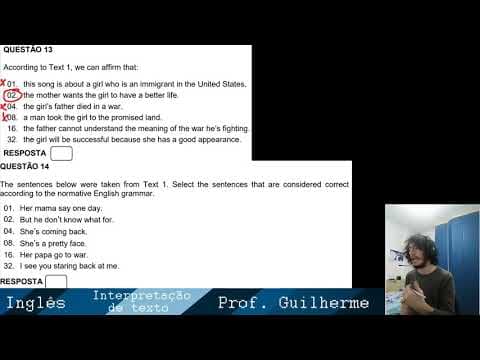 Thumbnail da aula: Interpretação de Texto - Música e Tirinha (UFSC e UDESC)