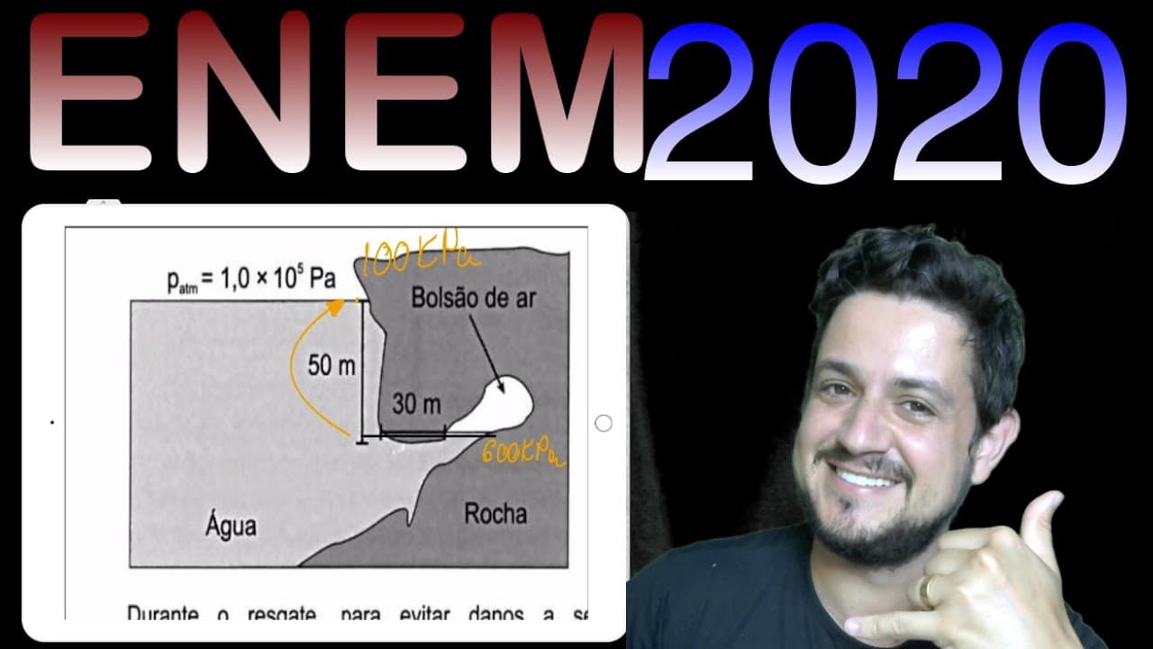 Thumbnail: ENEM 2020 Um mergulhador fica preso ao explorar uma caverna no oceano...