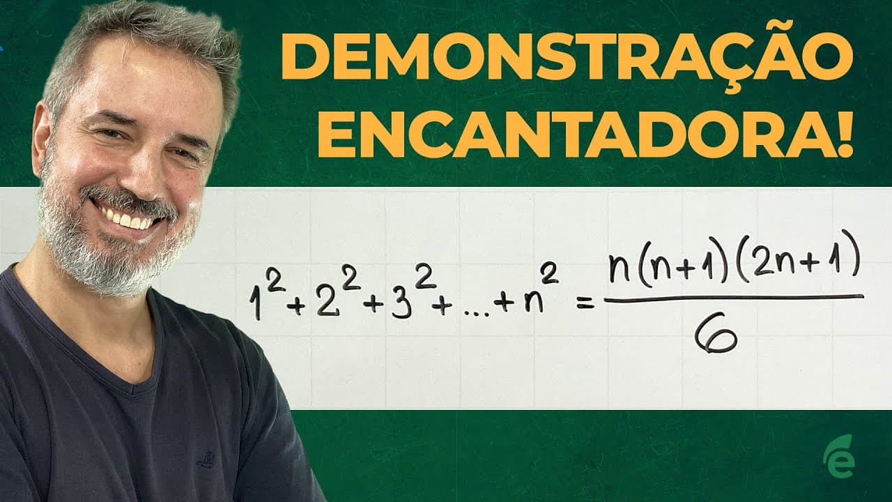 Thumbnail: Uma demonstração ENCANTADORA para 1²+2²+3²+...+n² = n(n+1)(2n+1)/6 [Horizontal]