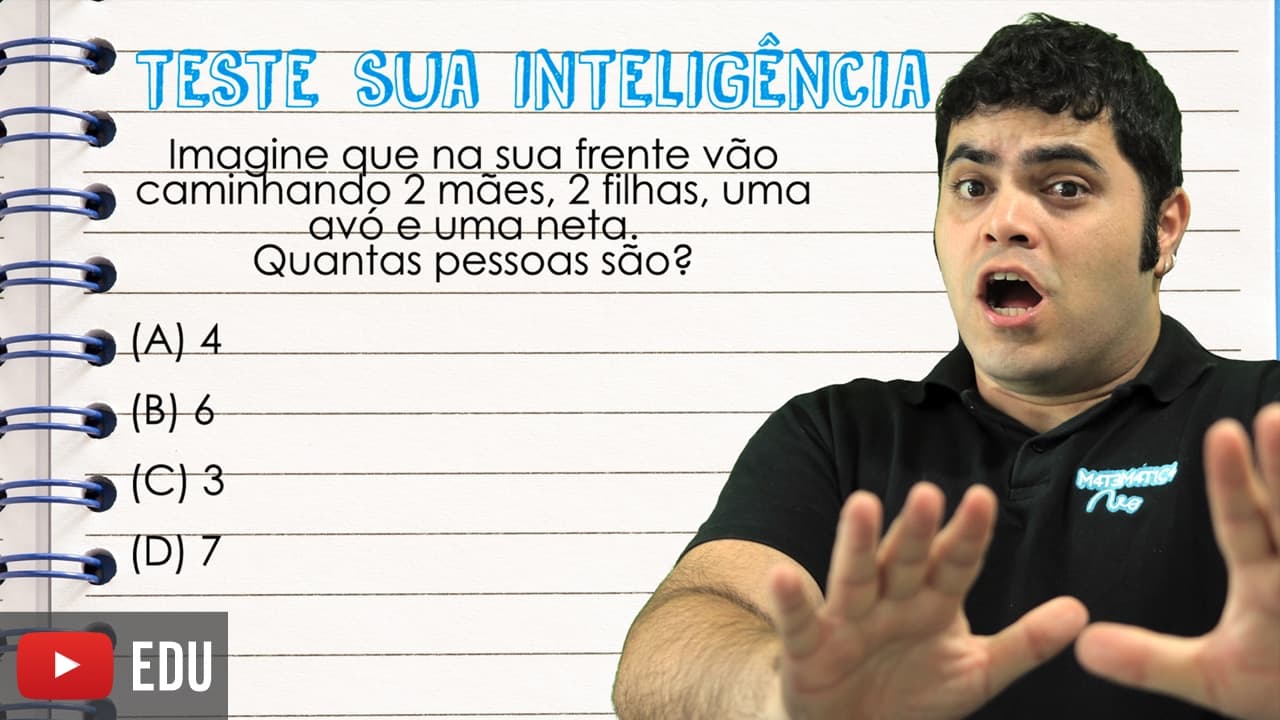 Thumbnail: 👉 TESTE SUA INTELIGÊNCIA - Você Consegue Resolver o Problema da Avó, Mãe e Neta?