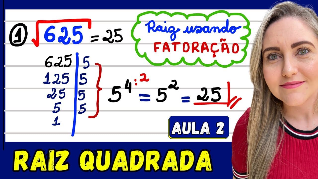 Thumbnail: RAIZ QUADRADA USANDO FATORAÇÃO - AULA COMPLETA!!!! EXPLICAÇÃO DO CONTEÚDO! 📚🚀