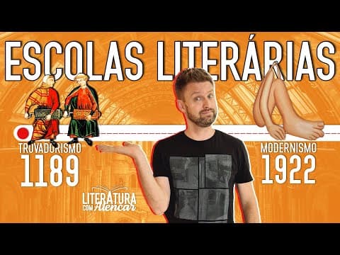 Thumbnail da aula: O QUE SÃO E QUAIS SÃO AS ESCOLAS LITERÁRIAS? Resumo da linha do tempo