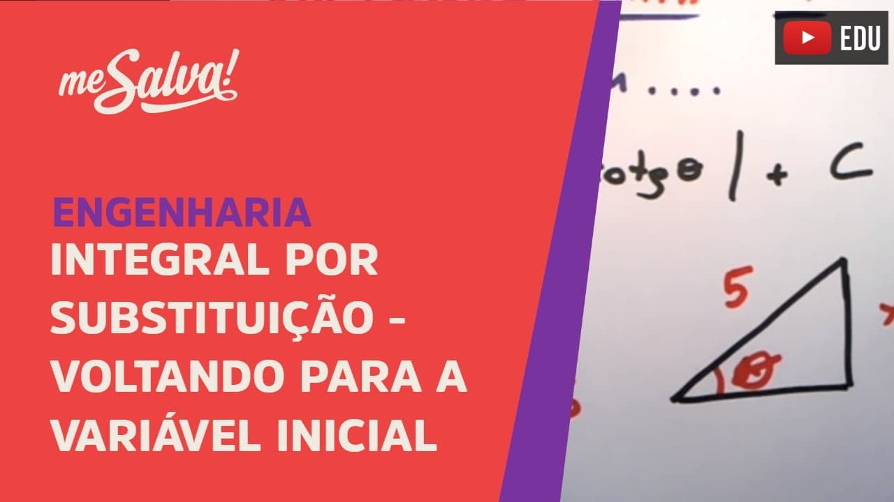 Thumbnail: Me Salva! Integral por Substituição Trigonométrica - Aula 4 - Voltando para a variavél inicial
