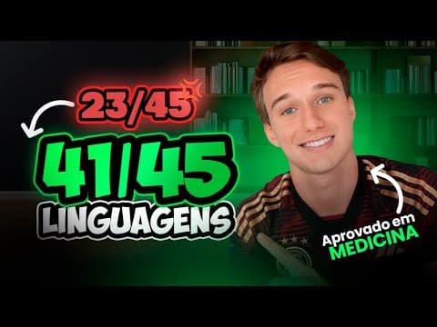Thumbnail da aula: Como ir MUITO BEM em LINGUAGENS no ENEM - Guia Completo (+41 Acertos)
