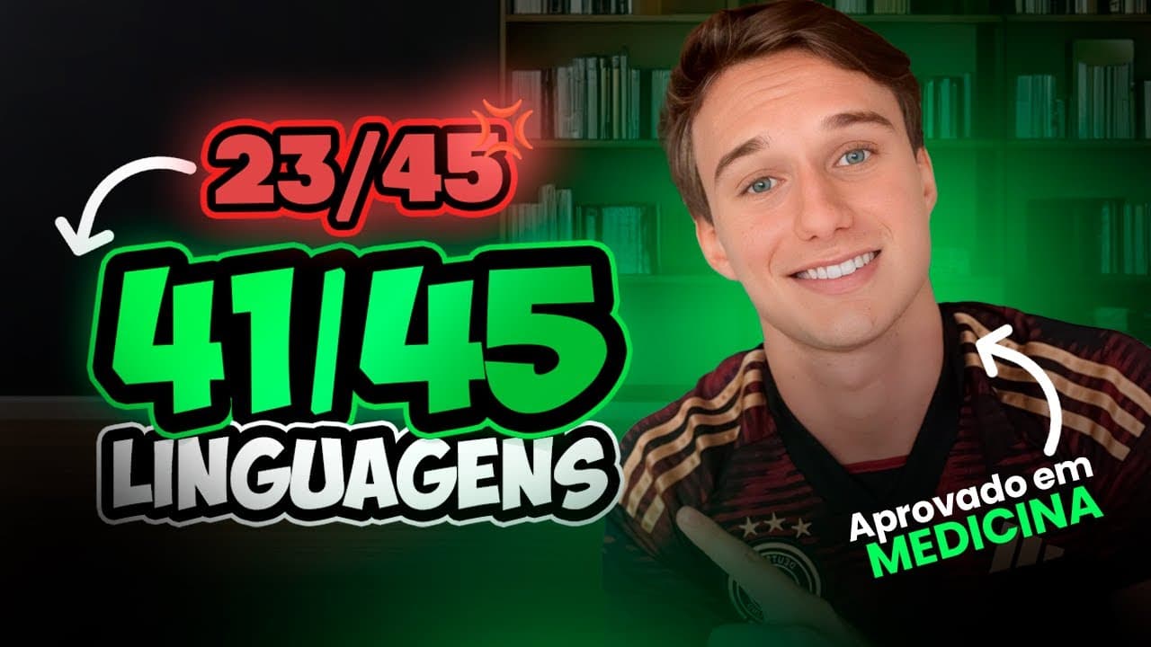 Thumbnail: Como ir MUITO BEM em LINGUAGENS no ENEM - Guia Completo (+41 Acertos)