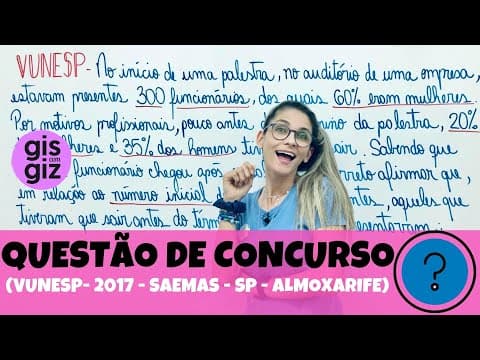 Thumbnail da aula: Problema de PORCENTAGEM VUNESP | Explicação detalhada \Prof. Gis/
