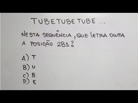 Thumbnail da aula: Sequência Lógica de Letras - Qual letra em dada posição?