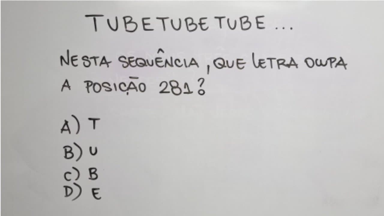 Thumbnail: Sequência Lógica de Letras - Qual letra em dada posição?