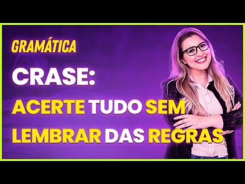 Thumbnail da aula: USO DA CRASE: 3 MACETES QUE TE SALVARÃO NA HORA DA PROVA - Profa. Pamba
