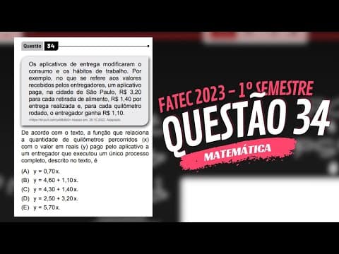 Thumbnail da aula: Resolução da Questão 34 - FATEC: 1°sem 2023 (Matemática)