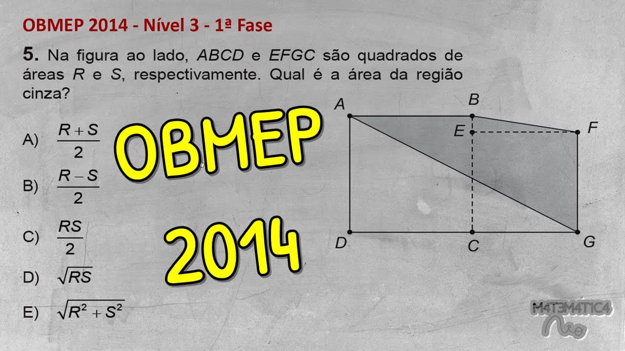 Thumbnail: ÁREA DE FIGURAS PLANAS - OBMEP 2014 - Nível 3 - 1ª Fase