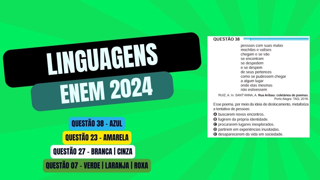 Thumbnail: Resolução questão 38 (PROVA AZUL) | Linguagens ENEM 2024