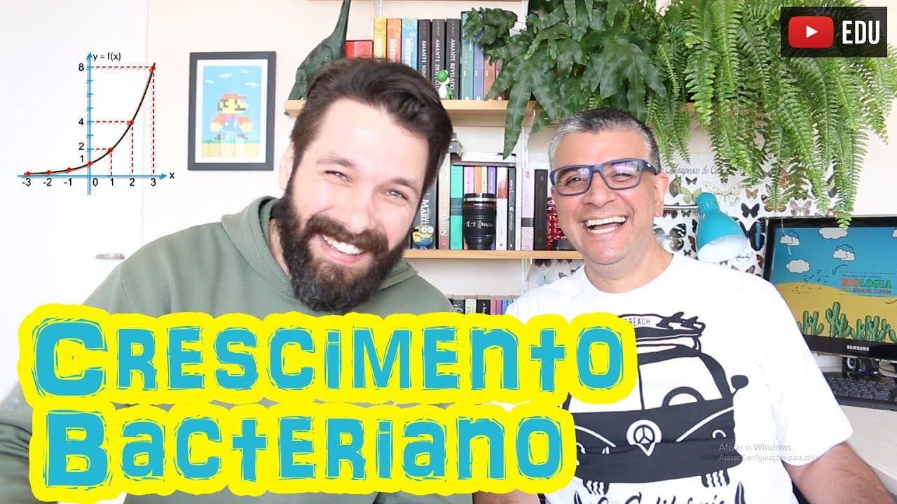 Thumbnail: Reino Monera - O Crescimento Bacteriano e a Função Exponencial | Profs. Samuel Cunha e Paulo