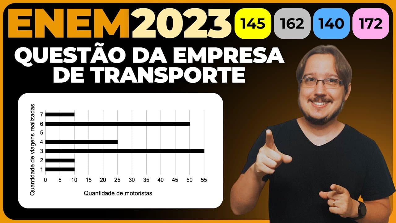 Thumbnail: ENEM 2023 || Estatística || Uma empresa de transporte faz regularmente um levantamento do número de