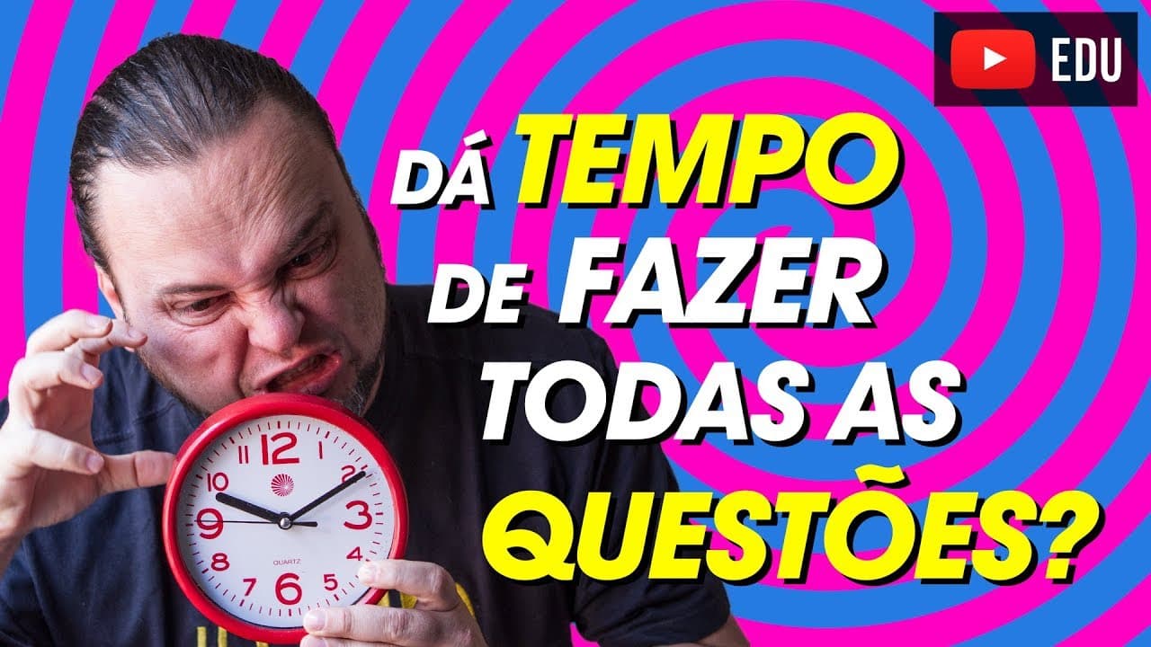 Thumbnail: ENEM: Técnicas infalíveis para ganhar tempo na prova | Ganhe mais de 1 hora