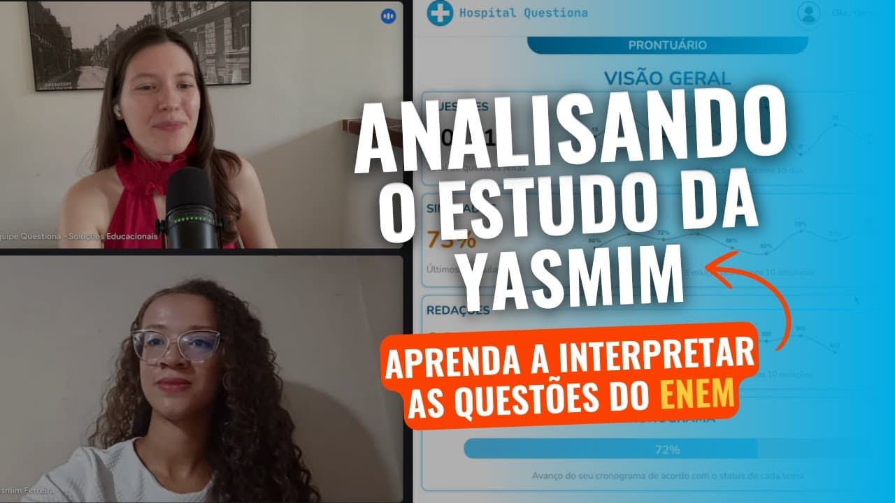 Thumbnail: Aprenda a INTERPRETAR questões do ENEM nos simulados | Analisando o estudo da Yasmim