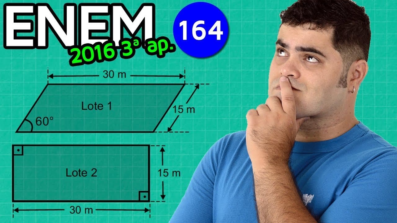 Thumbnail: 🔥 ENEM PPL 2016 Matemática #29 👉 Área de Quadriláteros e Trigonometria (com dicas matadoras)
