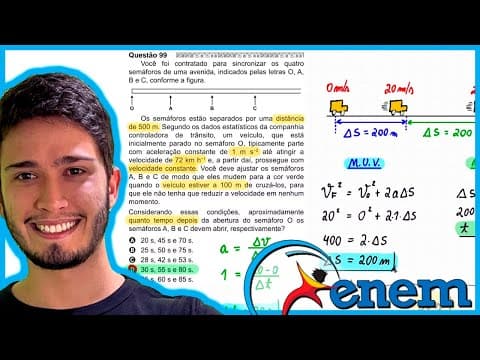Thumbnail da aula: ENEM 2020 - Você foi contratado para sincronizar os quatro semáforos de uma avenida, indicados pelas
