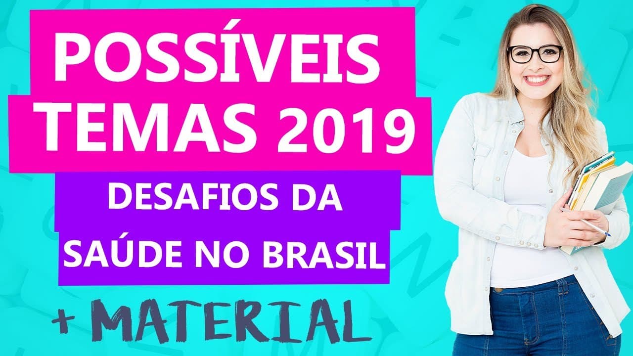 Thumbnail: DILEMAS E DESAFIOS DA SAÚDE: POSSÍVEIS TEMAS DE REDAÇÃO 2019 - Profa. Pamba feat. Prof. Daniel Brito