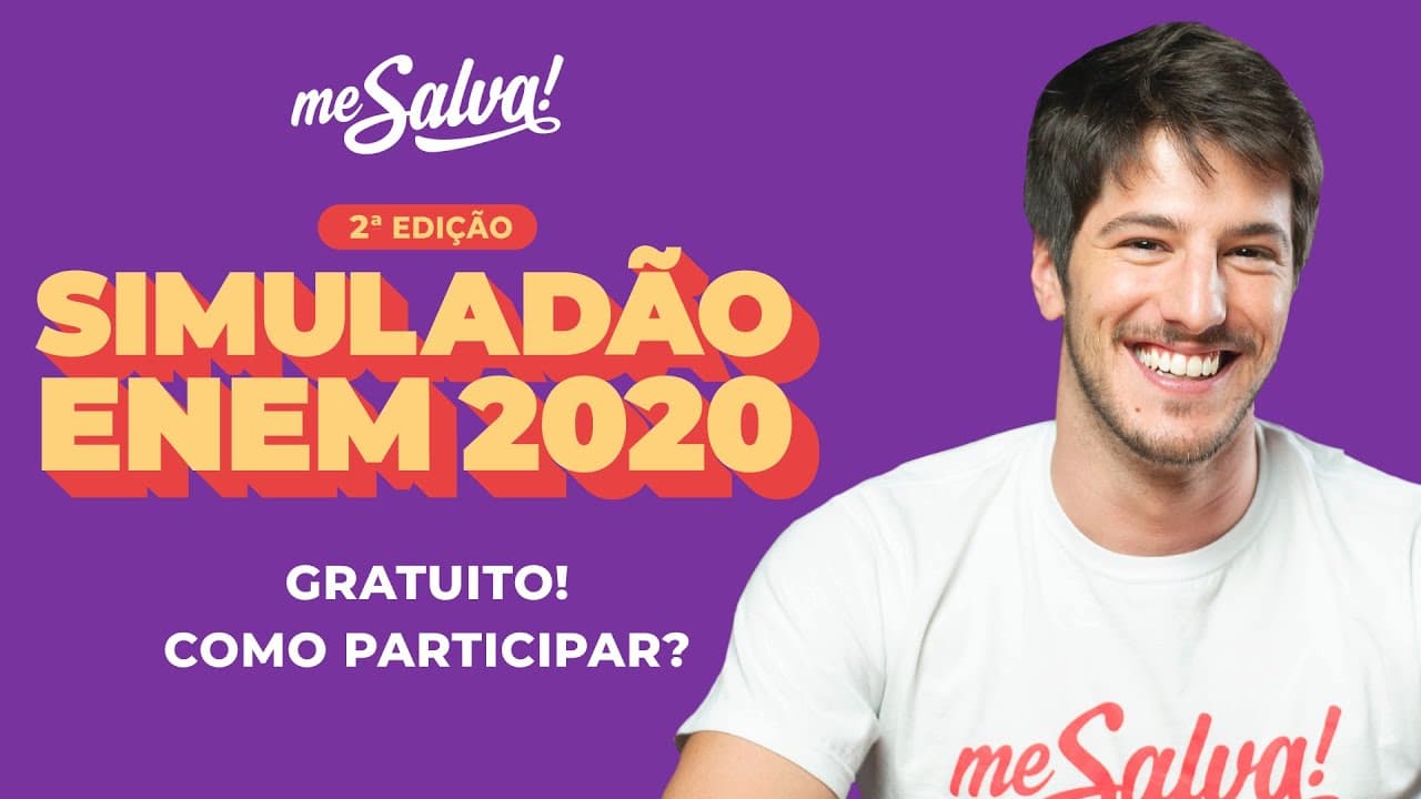 Thumbnail: Simuladão ENEM 2020 Me Salva! - 2ª Edição | Como fazer o simulado! | #FiqueEmCasa e Estude #Comigo