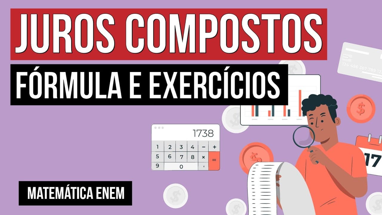 Thumbnail: JUROS COMPOSTOS: fórmula e exercícios | Matemática | Recomposição de Aprendizagem | Lucas Borguezan