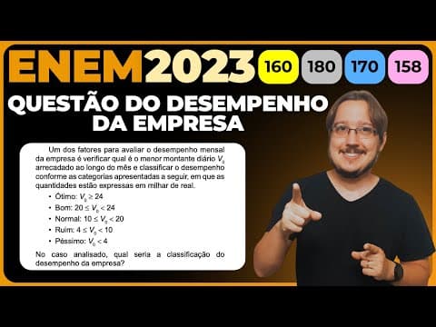 Thumbnail da aula: ENEM 2023 || Função Quadrática || Analisando as vendas de uma empresa, o gerente concluiu que o