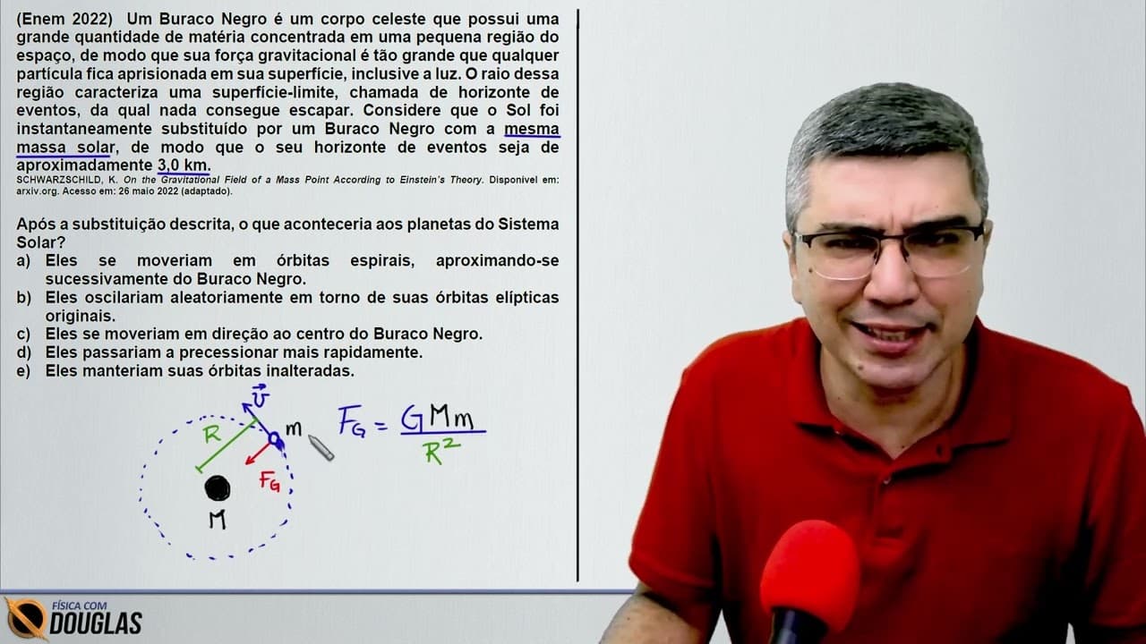 Thumbnail: ENEM 2022 Um Buraco Negro é um corpo celeste que possui uma grande | CURSO DE FÍSICA ONLINE