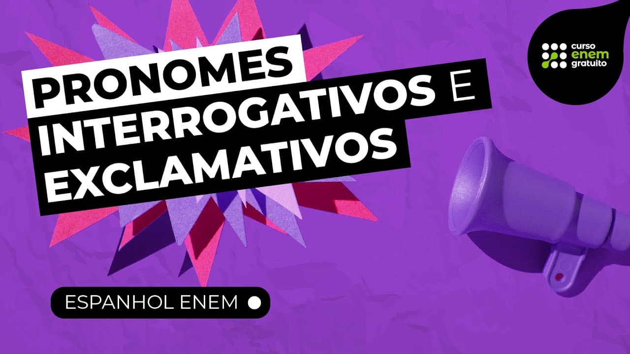 Thumbnail: PRONOMES INTERROGATIVOS E EXCLAMATIVOS | Espanhol para o Enem e o Encceja | Gabriela Nunes