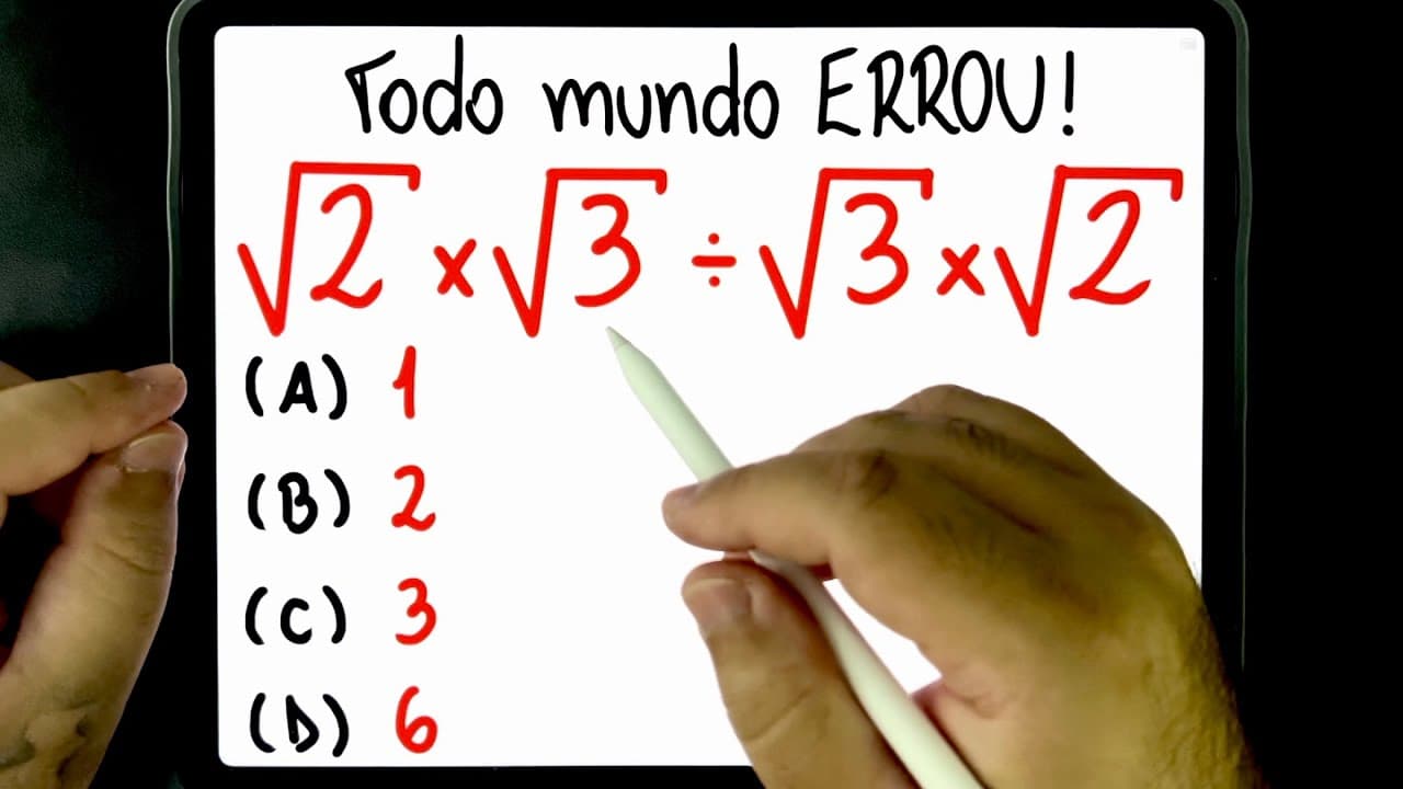 Thumbnail: 🔥 TODO MUNDO ERROU ESSA MULTIPLICAÇÃO E DIVISÃO DE RAÍZES QUADRADAS! Você consegue resolver?