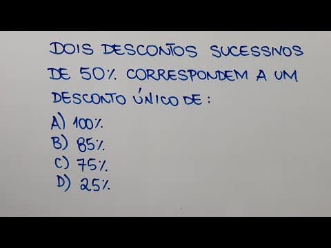 Thumbnail da aula: Problema de Porcentagem: Descontos Sucessivos.