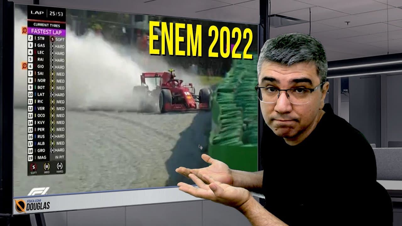 Thumbnail: ENEM 2022 E COLISÕES NA FÓRMULA 1 - MURO DE PNEUS