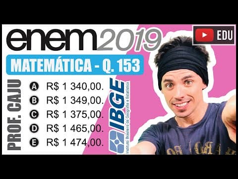 Thumbnail da aula: [ENEM 2019] 153 📘 PORCENTAGEM Segundo o Instituto Brasileiro de Geografia e Estatística (IBGE), o..